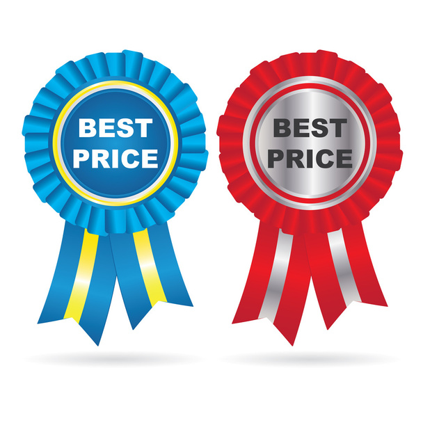 Vector Color Best Price label with ribbons - Vector, Image