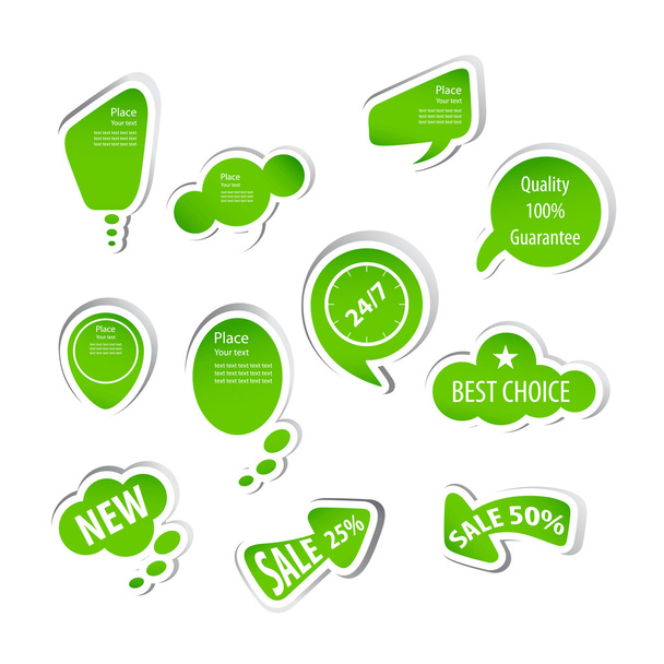 eco green labels collection - Вектор,изображение