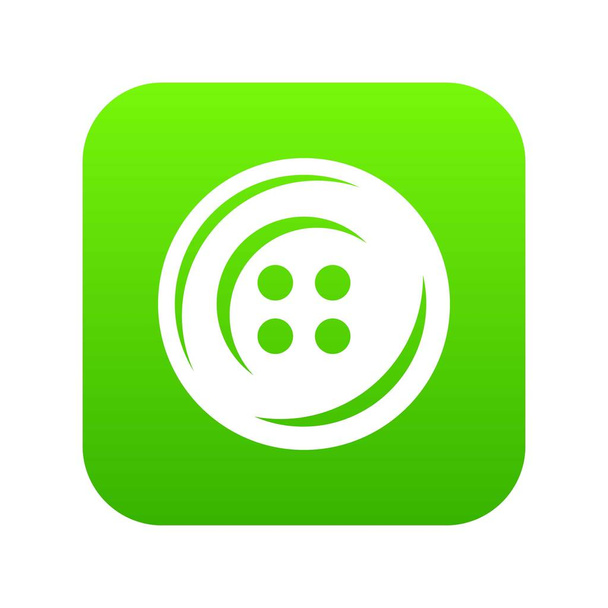 Fashion button icon green vector - Vektor, Bild