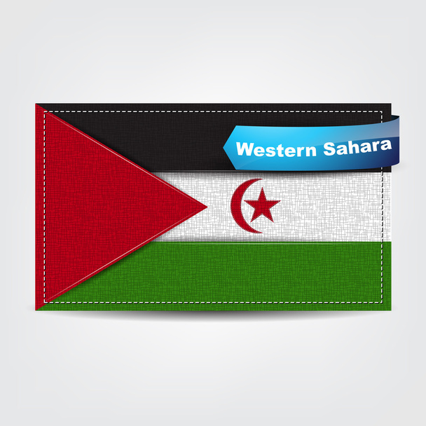 Textura de la tela de la bandera del Sáhara Occidental
 - Vector, Imagen