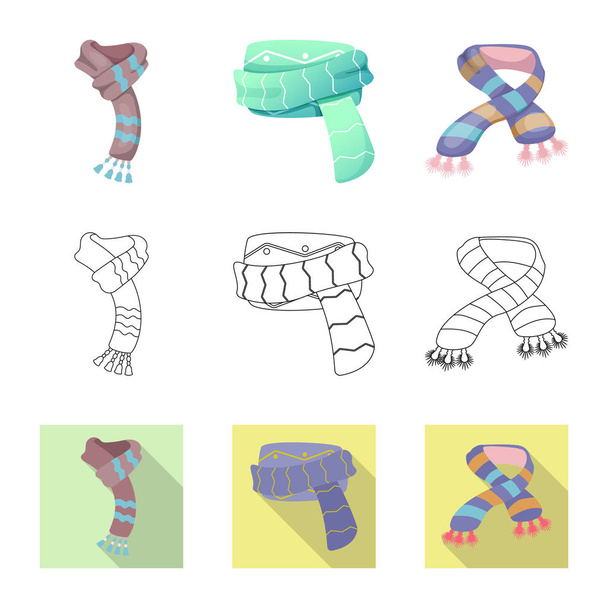 Isolated object of scarf and shawl icon. Collection of scarf and accessory stock symbol for web. - Vektor, Bild