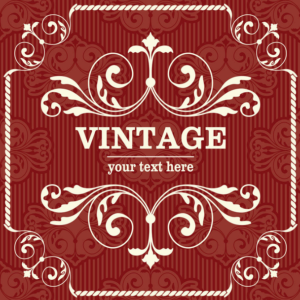 Vintage red vector template with inscription - Vetor, Imagem
