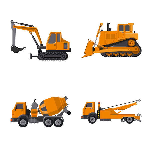 Isolated object of build and construction symbol. Set of build and machinery vector icon for stock. - Vector, Image
