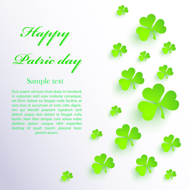 Green vector Saint Patrick's Day greeting card - Διάνυσμα, εικόνα