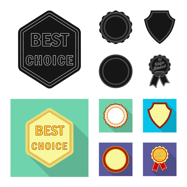 Vector design of emblem and badge logo. Collection of emblem and sticker vector icon for stock. - Vector, Image