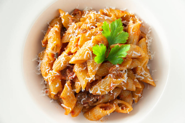 Dish of italian pasta with bolognese sauce - Zdjęcie, obraz