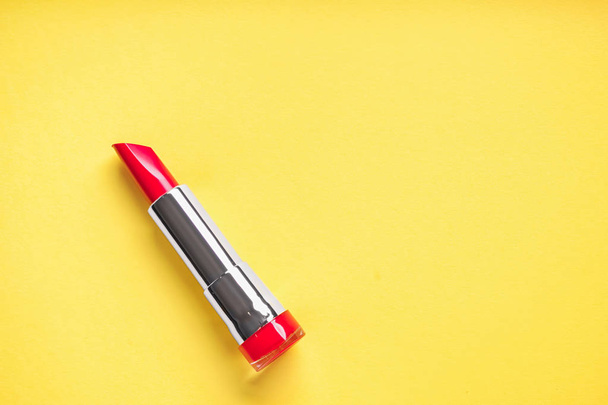 Red lipstick on color background - Photo, Image