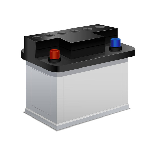 Car Battery on a White 3d Isometric View. Vector - Vecteur, image