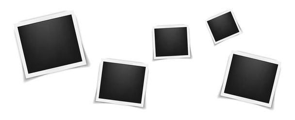 Шаблон квадратних реалістичних кадрів з тінями ізольовано на білому тлі. Векторні ілюстрації
 - Вектор, зображення