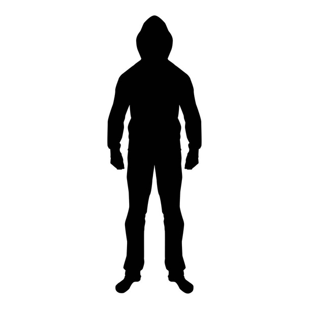 A motorháztető koncepció veszély silhouette elülső oldalán fekete színű vektor illusztráció lapos stílusú egyszerű Ikonkép ember - Vektor, kép