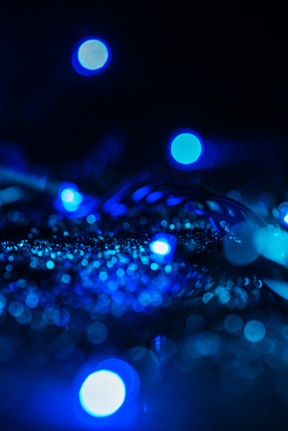 αφηρημένη γυαλιστερό φόντο με μπλε glitter και bokeh - Φωτογραφία, εικόνα