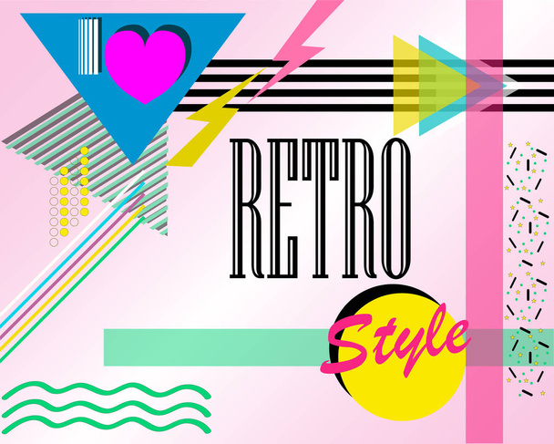 Pop-style poster with the words: "I love retro style". Vector illustration. - Vector, Image