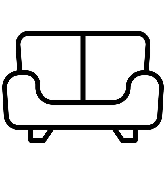 Sofa geïsoleerde Vector icon, die kan gemakkelijk worden bewerkt of gewijzigd.  - Vector, afbeelding