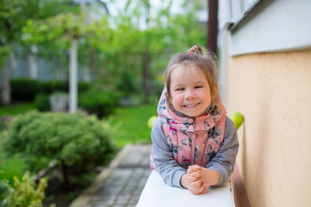 portrait of cute little girl outdoor - Photo, Image