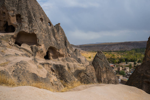 Selime Monastery in Cappadocia, Turkey. Green tour. Selime is town at the end of Ihlara Valley. Selime Monastery is one of the largest religious buildings in Cappadocia. - Φωτογραφία, εικόνα