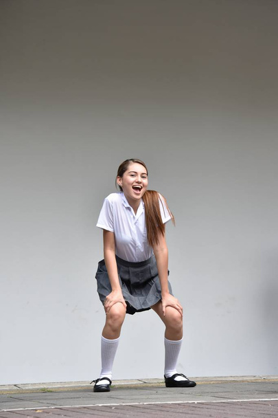 Cute Colombian Female Having Fun Wearing Skirt Standing - Photo, image