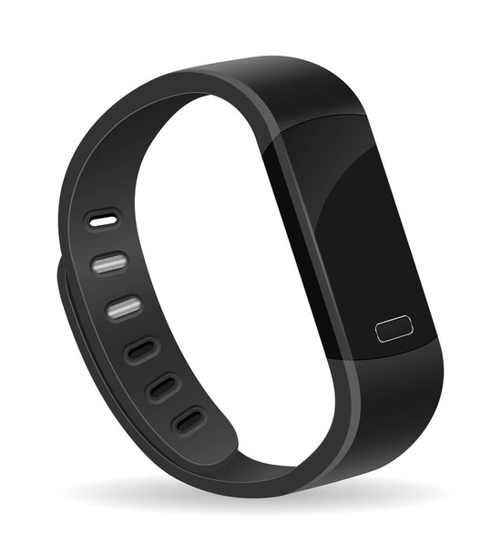 digital smart fitness watch bracelet with touchscreen stock vector illustration isolated on white background - Vektör, Görsel