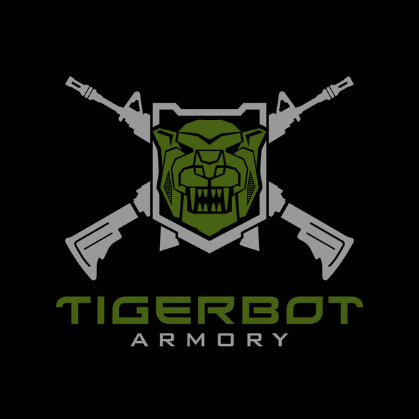 Тактический логотип робота-тигра
 - Вектор,изображение