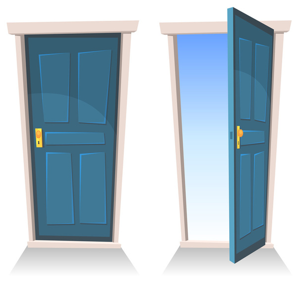 deuren, gesloten en open - Vector, afbeelding