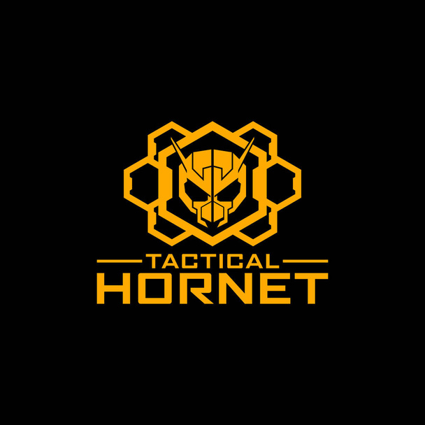 Τακτικής εξάγωνο Hornet στρατιωτική λογότυπο του σχεδιασμού - Διάνυσμα, εικόνα