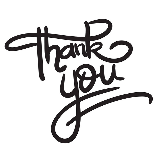 hand written lettering phrase thank you - Vector, Image