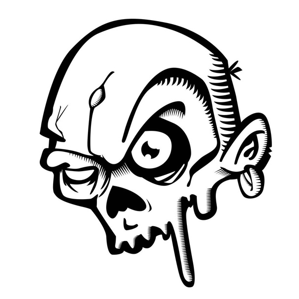 musta ja valkoinen zombie sarjakuva
 - Vektori, kuva