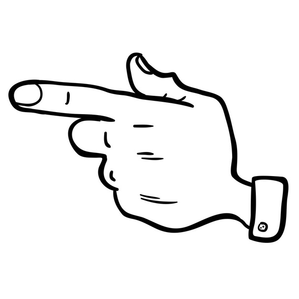 ilustración de dibujos animados de mano apuntando en blanco y negro
 - Vector, imagen