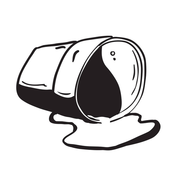 Beker morsen zwart-wit cartoon - Vector, afbeelding