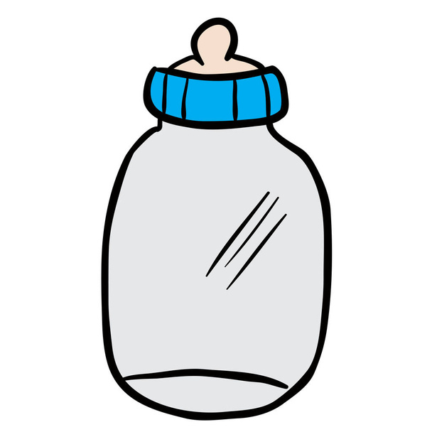 Babyflasche Karikatur isoliert auf weiß - Vektor, Bild
