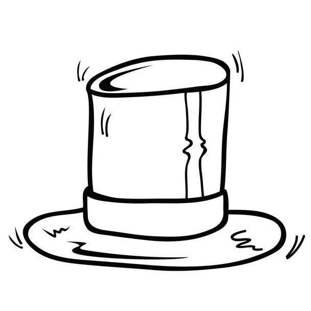 top hat cartoon illustration isolated on white - Vector, Image