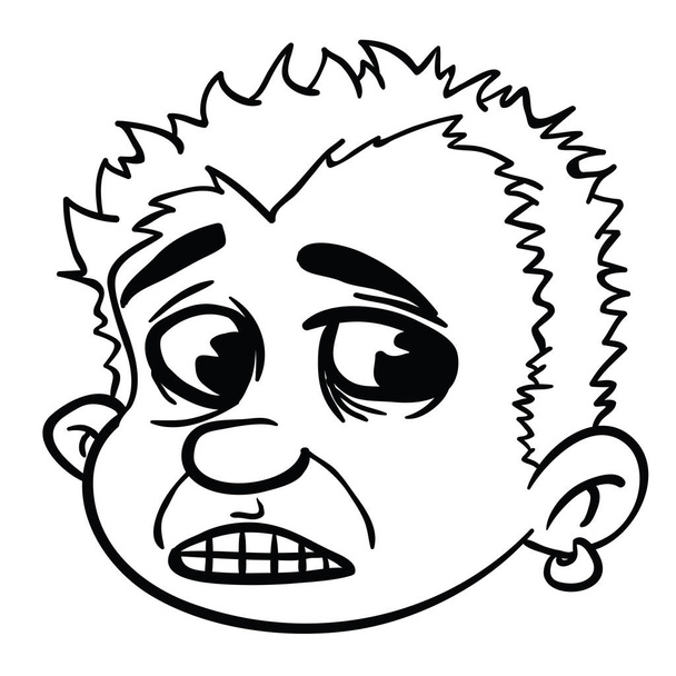 испуганный мальчик иллюстрация мультфильма изолированы на белом
 - Вектор,изображение