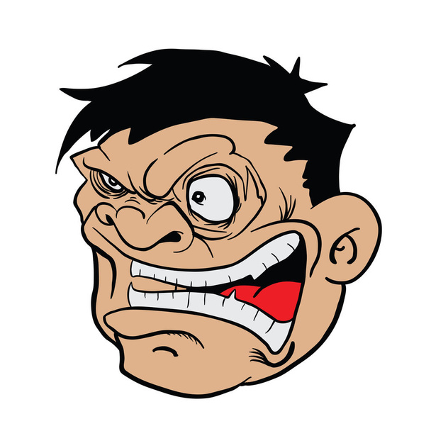 colère gros homme dessin animé illustration isolé sur blanc
 - Vecteur, image