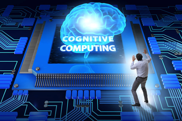 Cognitive computing concept as future technology with businessma - Photo, Image