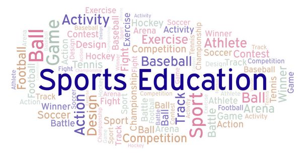 Sports Education word cloud. Made with text only. - Photo, Image