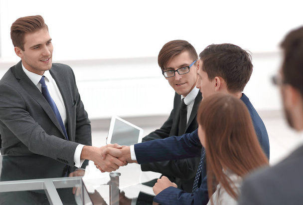 handshake business partners at a meeting - Photo, Image