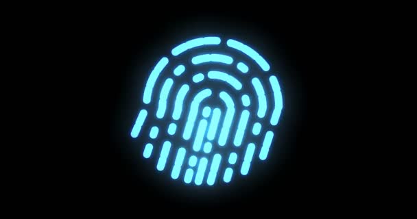 Fingerprint biometrics. Futuristic digital processing of biometric fingerprint scanner. blink light - Footage, Video