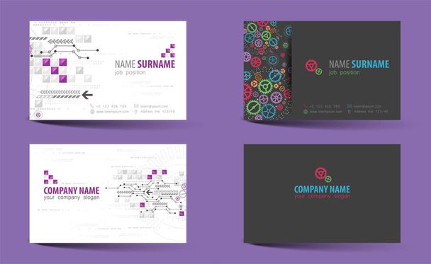Creative double-sided business card template. Vector - Vector, Image