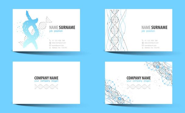 Creative double-sided business card template. DNA theme. Vector - Vector, Image