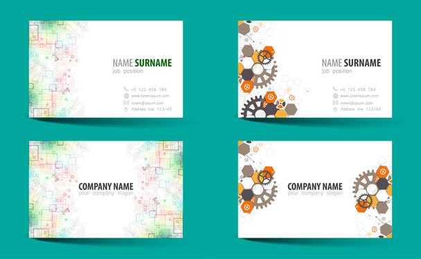 Creative double-sided business card template. Vector - Vector, Image