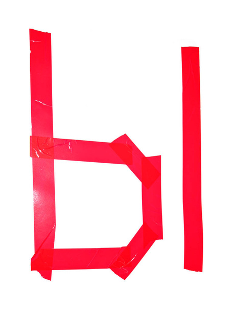Cyrillische brief Yi symbool gemaakt van isolerend tape stukken, geïsoleerd op witte achtergrond - Foto, afbeelding