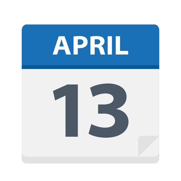 13 Απριλίου - εικονίδιο ημερολογίου - εικονογράφηση διάνυσμα - Διάνυσμα, εικόνα