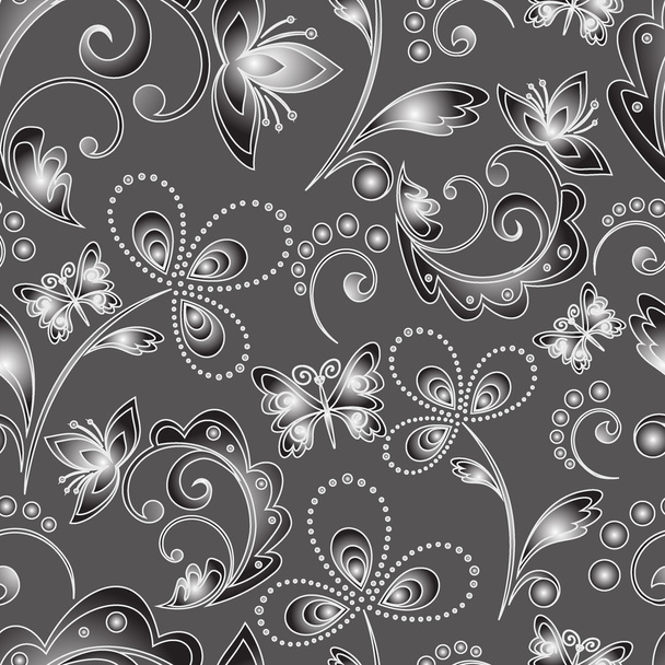 seamless flowers abstract pattern vector background. if necessary it is possible to change colors easily. - ベクター画像