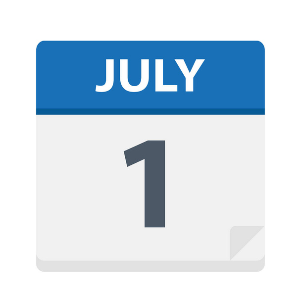 Julho 1 - Ícone do calendário - Ilustração vetorial
 - Vetor, Imagem