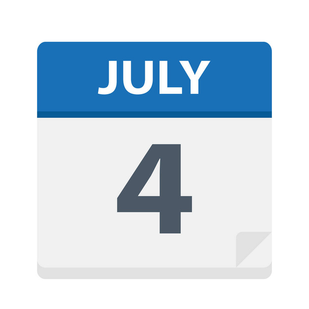 July 4 - Calendar Icon - Vector Illustration - Vector, Image