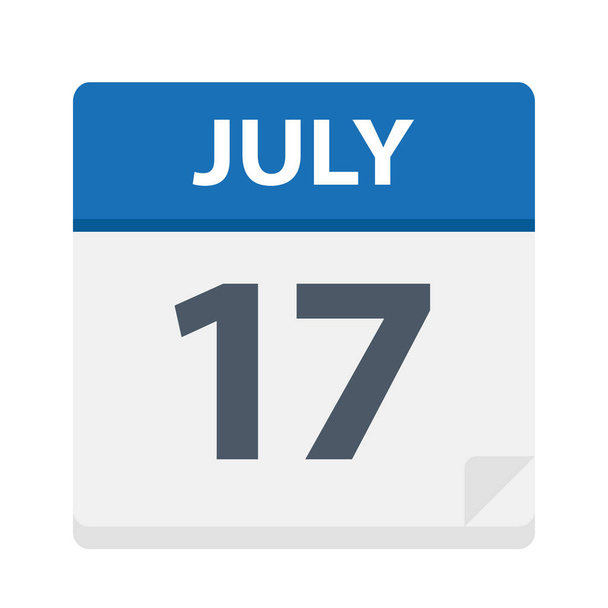 July 17 - Calendar Icon - Vector Illustration - Vector, Image