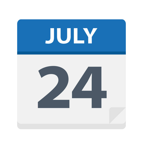 July 24 - Calendar Icon - Vector Illustration - Vector, Imagen