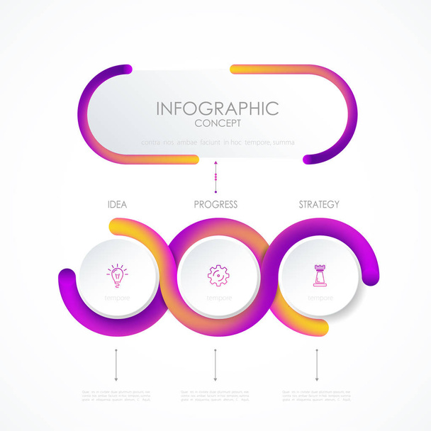 Vector infographic template. Business concept with options.Vector illustration. - Vector, Imagen