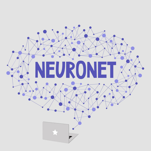 Neuronet, ilustración conceptual. Plano editable vector clip art. Inteligencia artificial, aprendizaje automático. Tecnologías modernas
. - Vector, imagen