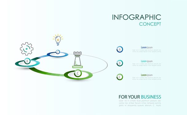 Modèle d'infographie vectorielle. Concept d'entreprise avec options.Illustration vectorielle
. - Vecteur, image
