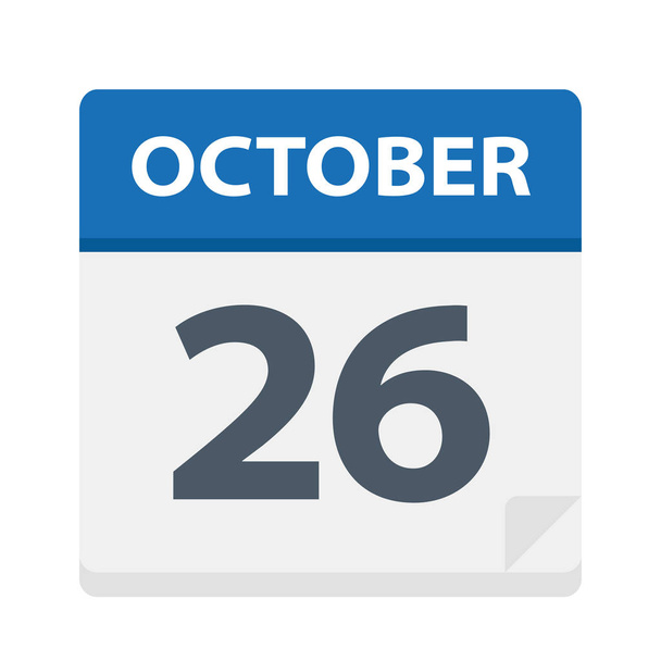 October 26 - Calendar Icon - Vector Illustration - Vector, Image